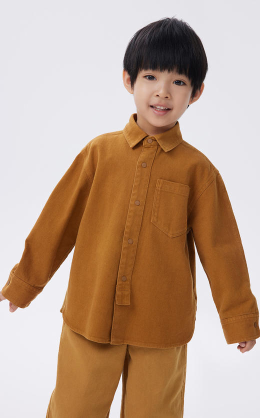 JNBY  22年秋款  时尚拼接牛仔长袖衬衣  1M9211500 商品图3