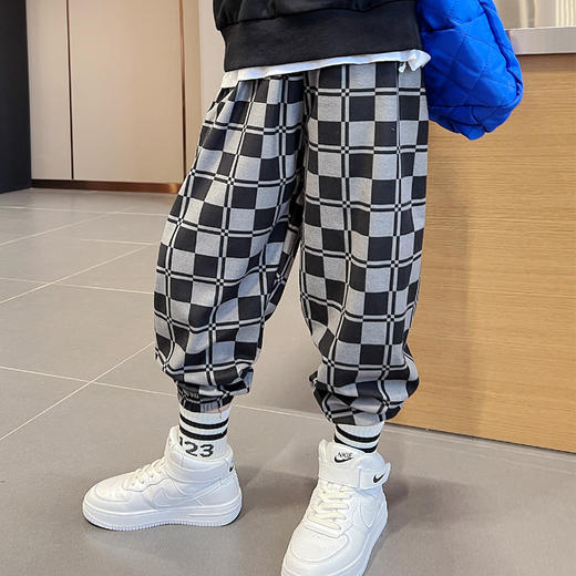 特惠49元2条！ 儿童秋款格子字母卫裤男女童潮流休闲宽松运动裤 商品图6