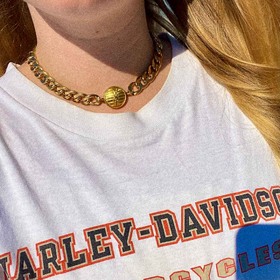 北京仓｜Gigi Paris-YSL-中古纽扣 粗链 项链（金色）［法国设计师］