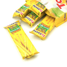 Totaste 土斯 香蕉牛奶味棒形饼干 手指早餐饼干 磨牙棒 浓郁奶香 休闲零食蛋糕面包甜点小吃128g