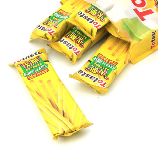 Totaste 土斯 香蕉牛奶味棒形饼干 手指早餐饼干 磨牙棒 浓郁奶香 休闲零食蛋糕面包甜点小吃128g 商品图0