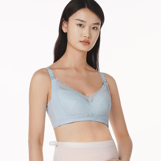 都市丽人快乐妈咪孕哺C杯内衣蕾丝超薄3/4杯孕哺文胸四排扣无钢圈LB2CR1 商品图0