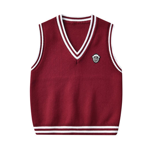 龙之涵 车章V领背心 学院  时尚 针织背心 商品图2