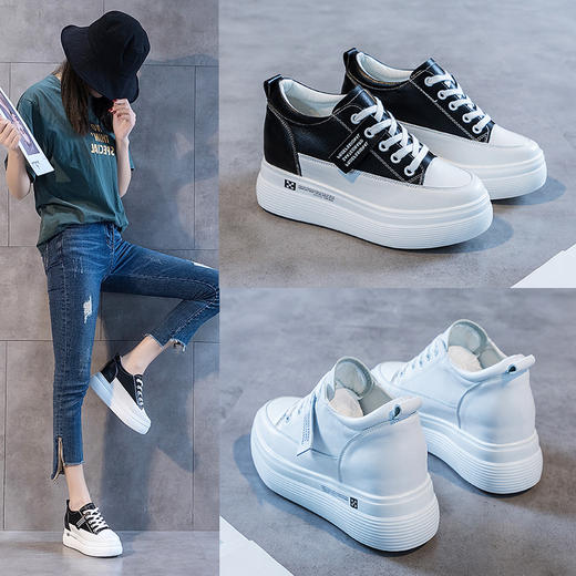 新款爆款真皮网鞋单鞋内系带运动鞋坡跟低帮系带透气小白鞋MLS3388 商品图4