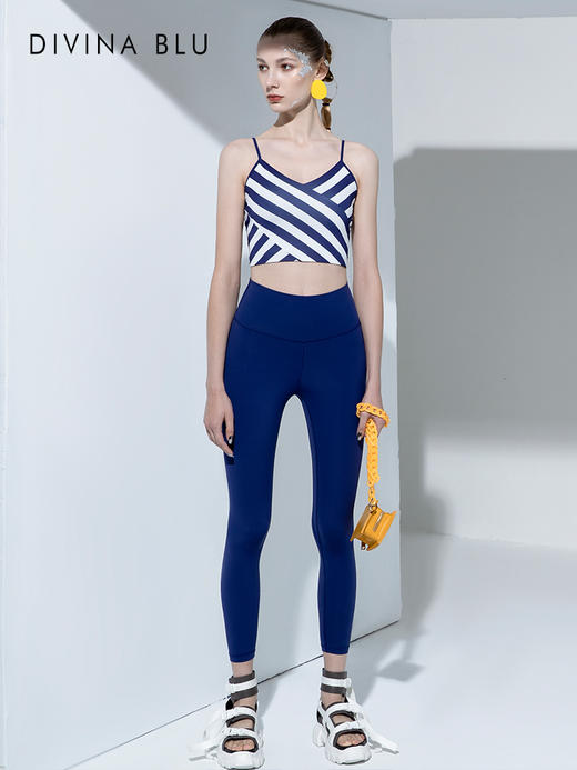 DIVINA BLU多伦多海洋条纹瑜伽内衣 女士美背运动文胸 舒适休闲背心 商品图2