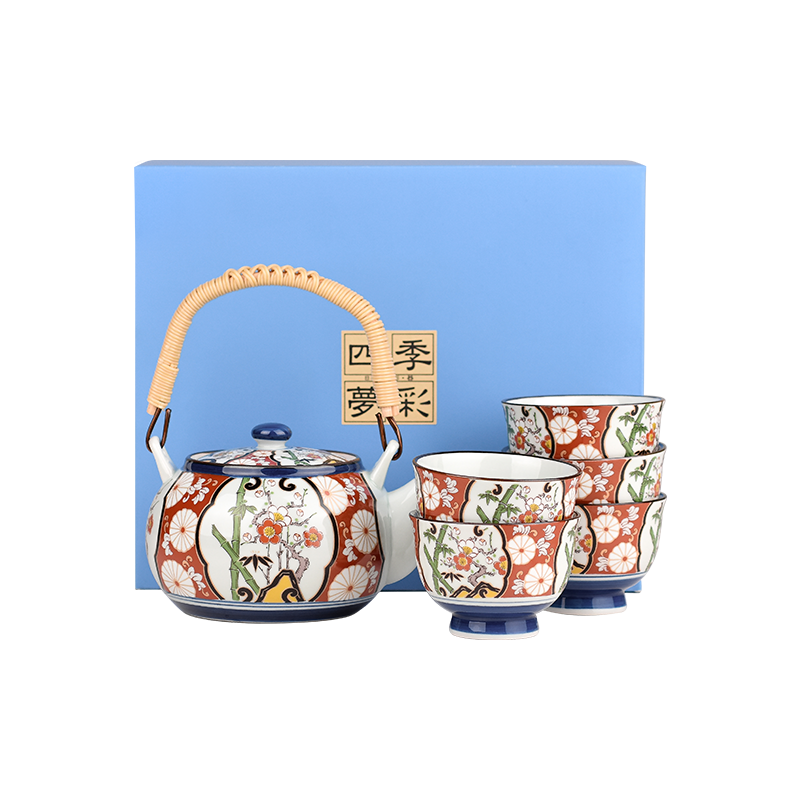 【日本进口】波佐见烧 錦竹梅梁-茶具礼盒套装