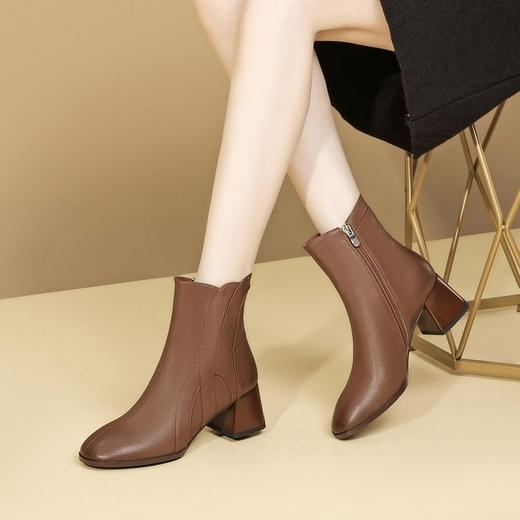 OLD GLS451 aa复古方头粗跟高跟马丁靴切尔西靴 商品图2