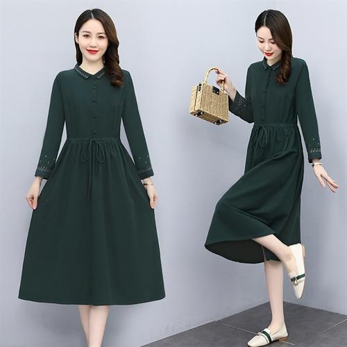 时尚简约大方气质优雅，收腰显瘦休闲连衣裙HR-NYMYZ2216 商品图3