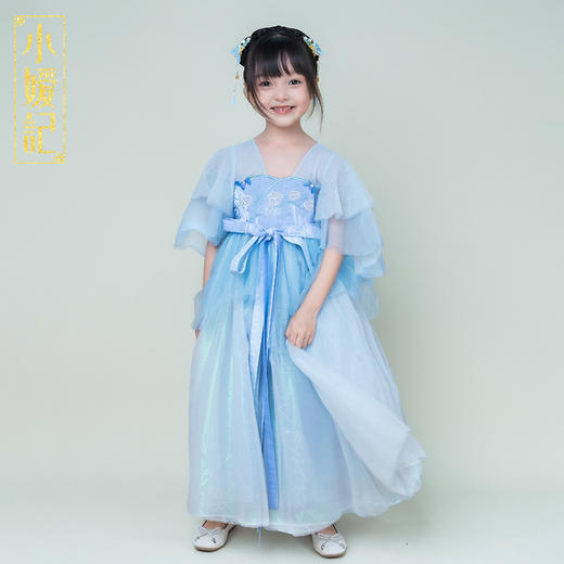 小嫒記 汉服女童秋季儿童汉服超仙中国风高定秀款连衣裙-碧落襦裙 商品图0