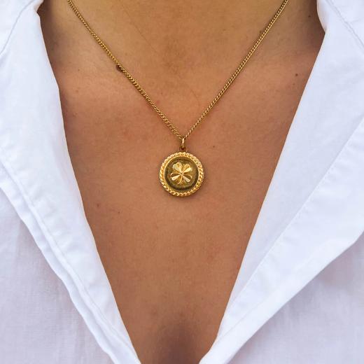 订购6周到｜Gigi Paris-Chanel-小四叶草 中古纽扣 项链［法国设计师］ 商品图3