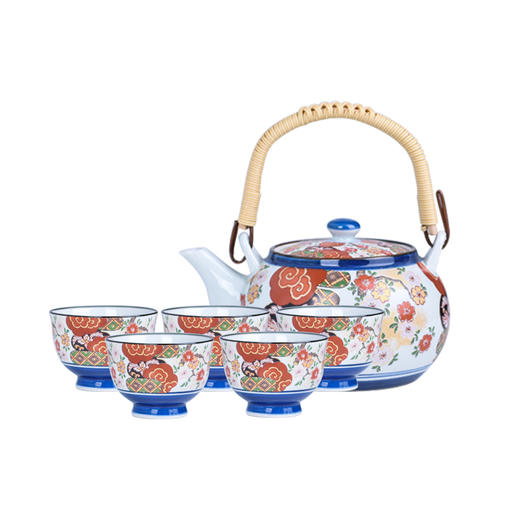 【日本进口】波佐见烧 锦平安樱花-茶具礼盒套装 商品图0