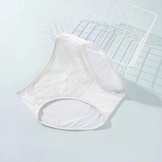 安莉芳冰丝薄款纯棉底裆内裤女士性感蕾丝中腰三角裤E300516 商品图3