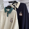 黛唯梵美式复古vintag卫衣男秋季宽松polo衫情侣装华夫格翻领学生外套男 商品缩略图4