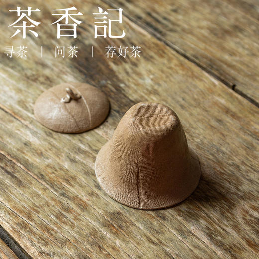茶香记 手工陶泥棉麻布纹盖碗110ml纹理独特粉引百搭好用主泡器 商品图3