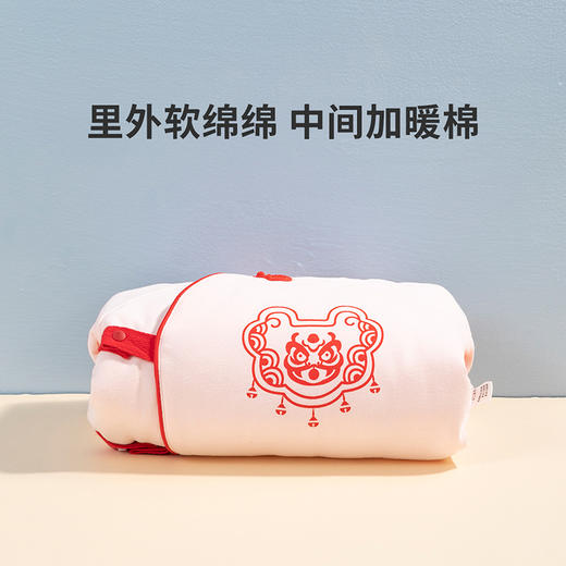 贝贝怡童装秋冬新生儿夹棉侧开连体衣女宝宝传统中国风满月可爱连体衣224L2011 商品图2