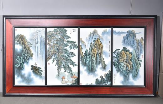 粉彩山水瓷板画 商品图0