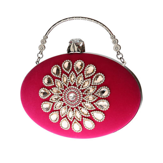 SHJM-031226Ａ新款跨境女手提包时尚水钻包鹅蛋形小香包晚宴包礼服包绒布小包 商品图2