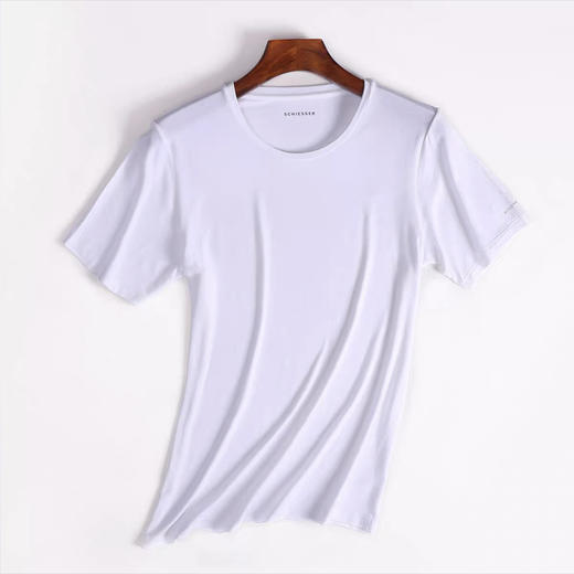【冰丝速干】SCHIESSER德国舒雅棉纯色V领短袖健身打底汗衫男士内搭基础款T恤35/1788M 商品图0