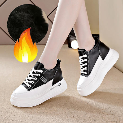 新款爆款真皮网鞋单鞋内系带运动鞋坡跟低帮系带透气小白鞋MLS3388 商品图1