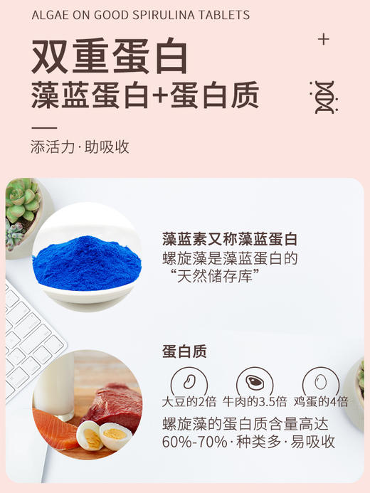 绿A螺旋藻片周装140粒营养均衡易吸收 高铁含量 商品图3