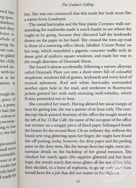 【中商原版】神探斯特莱克1 布谷鸟的呼唤 英文原版 The Cuckoo s Calling Cormoran Strike Robert Galbraith JK 罗琳 Rowling 商品图6