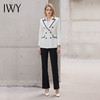 IWY/白色双排扣高端职业套装2022新款时尚主持人西装正装女气质工作服 C12102+P31355 商品缩略图7
