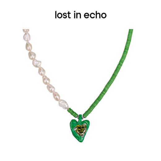 [捡漏价]lost in echo 小众设计感色彩爱心珐琅珍珠拼接项链 商品图3