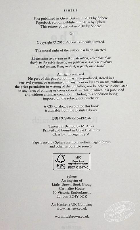 【中商原版】神探斯特莱克1 布谷鸟的呼唤 英文原版 The Cuckoo s Calling Cormoran Strike Robert Galbraith JK 罗琳 Rowling 商品图4