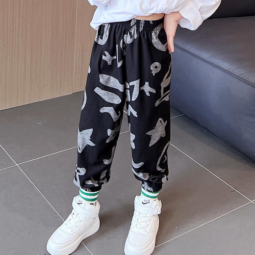 特惠49元2条！ 儿童秋款格子字母卫裤男女童潮流休闲宽松运动裤 商品图3