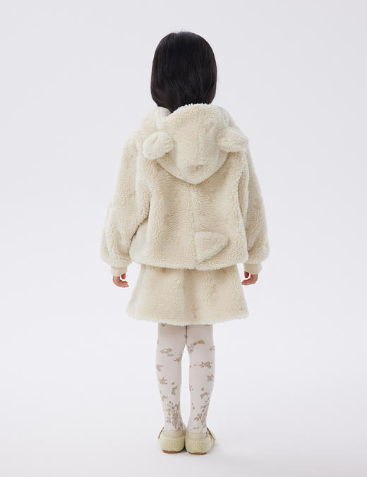 JNBY  22年秋款  提花连帽仿皮草外套  1M9A11810 商品图5