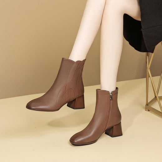 OLD GLS451 aa复古方头粗跟高跟马丁靴切尔西靴 商品图0