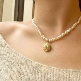 在途4周到｜Gigi Paris-YSL-珍珠 中古纽扣 项链［法国设计师］