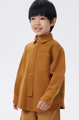 JNBY  22年秋款  时尚拼接牛仔长袖衬衣  1M9211500