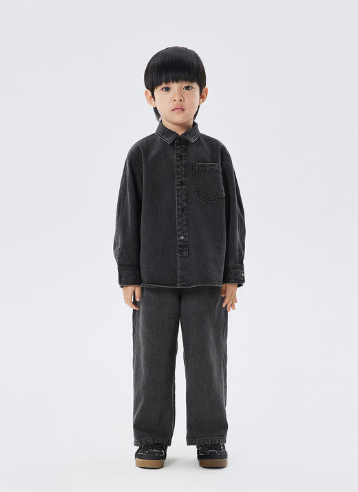 JNBY  22年秋款  时尚拼接牛仔长袖衬衣  1M9211500 商品图8