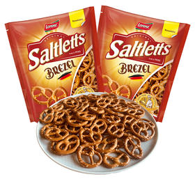 波兰进口 劳仑兹（Lorenz）蝴蝶形饼干圈90g*2包 碱水迷你酥性饼干圈 烘培蛋糕装饰摆件 咸味