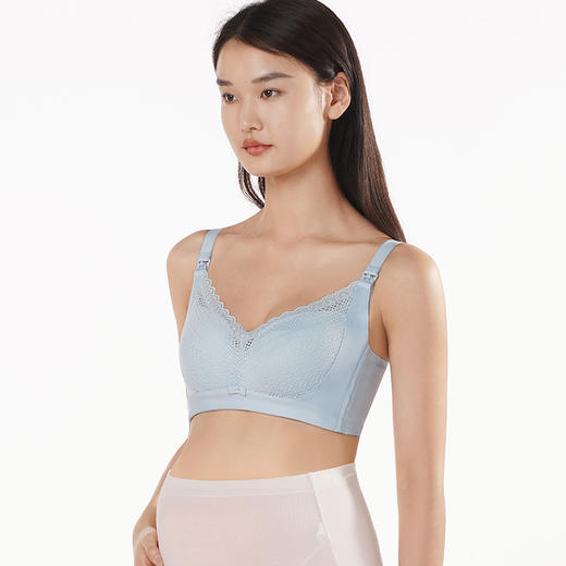都市丽人快乐妈咪孕哺C杯内衣蕾丝超薄3/4杯孕哺文胸四排扣无钢圈LB2CR1 商品图1
