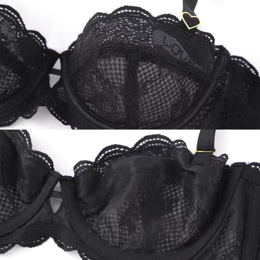 安莉芳法式半杯薄款蕾丝文胸女士性感单层围大胸显小内衣EB00514 商品图4