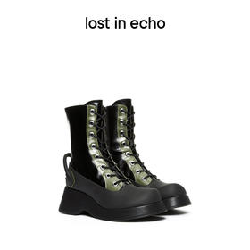 lost in echo手柄装饰厚底马丁短靴皮靴