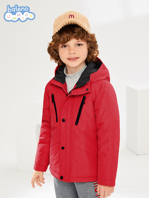 22FW 班尼路童装春秋冬新款休闲男童连帽儿童外套宽松保暖中大童上衣 商品图1