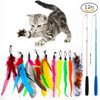 【宠物用品】彩色羽毛替换头 三节钓鱼竿毛毛虫逗猫棒12件套装 商品缩略图0