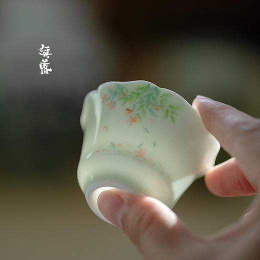 无落 釉下粉彩落花秋瑞茶杯功夫茶具小茶杯家用品茗杯薄胎主人杯 商品图0