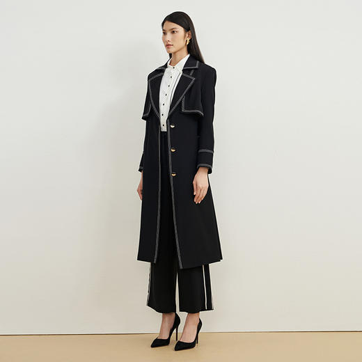EITIE爱特爱秋季新款时尚洋气大气通勤百搭显瘦风衣外套女长6704401 商品图2