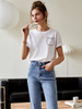 欧芮儿白色短袖t恤女夏季2022年新款宽松时尚印花落肩袖休闲上衣 商品缩略图3