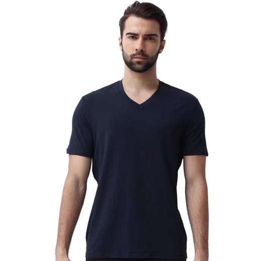 【舒美棉超值2件装】SCHIESSER舒雅男士舒美棉V领纯色打底T恤短袖上衣（2件装）35/2060M 商品图2