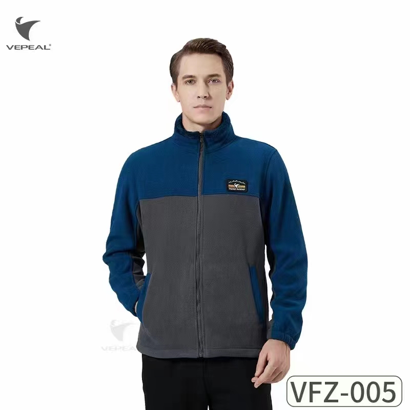 維佩洛男款拼接抓绒衣VFZ-005