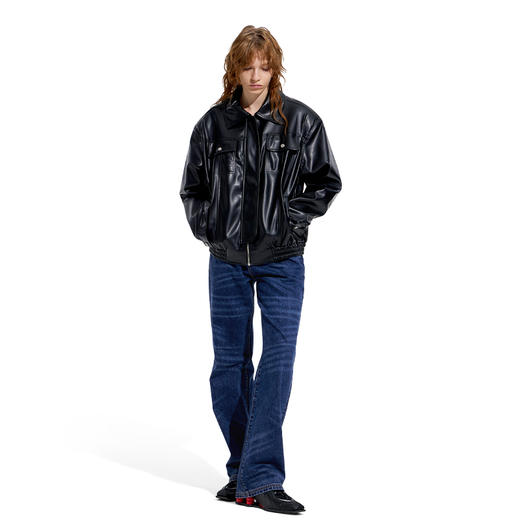 NUTH“波斯朋克”｜水洗做旧猫须牛仔裤复古修身直筒牛仔裤 商品图2