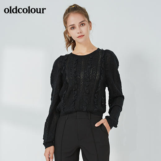 oldcolour2021秋季商场同款宽松百搭气质毛织套头衫N33052335 商品图1