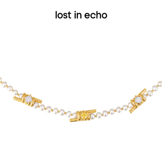 lost in echo绳圈锆石装饰项链 商品图2