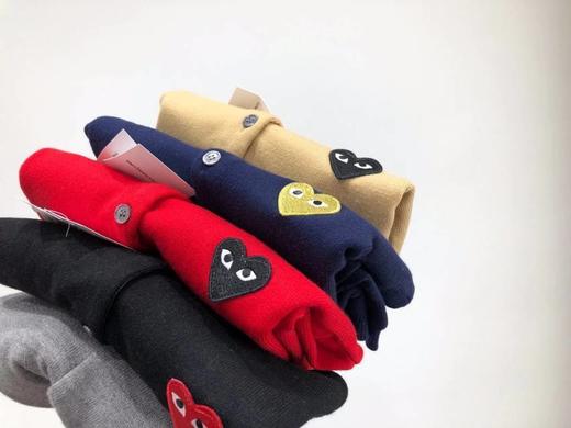 日系潮牌川久同款双心开衫女爱心毛衣保玲情侣针织衫PLAY亲子外套 商品图0