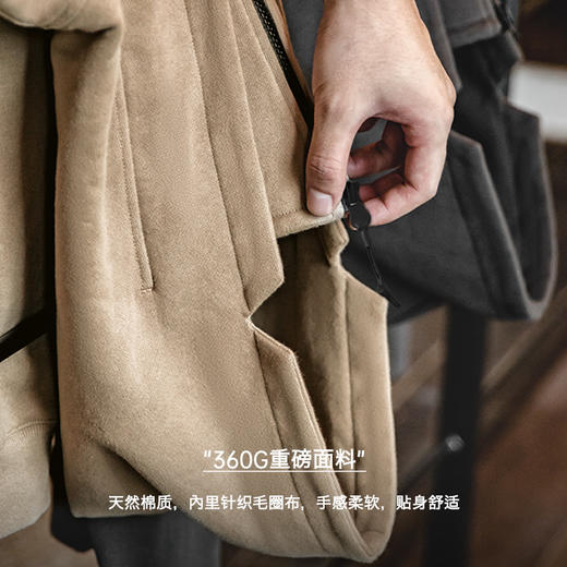 工装优选 美式重磅高领拉链卫衣面罩连帽衫vibe风高街机能外套男秋 商品图1